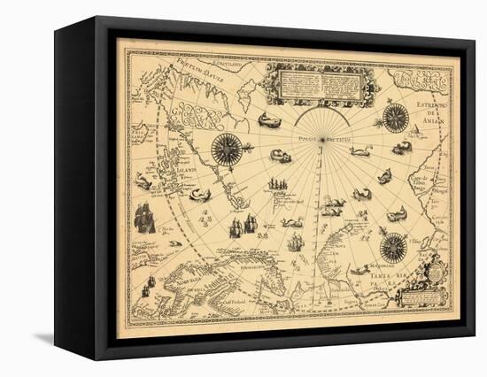 1598, Greenland, Finland, Iceland, Norway, Russia, Sweden, North Pole, Arctic Ocean-null-Framed Premier Image Canvas