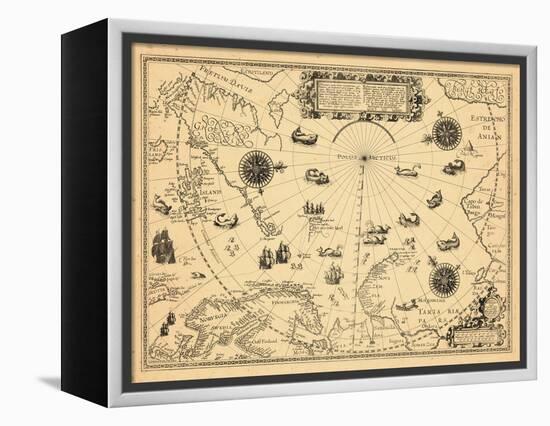 1598, Greenland, Finland, Iceland, Norway, Russia, Sweden, North Pole, Arctic Ocean-null-Framed Premier Image Canvas