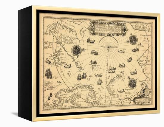 1598, Greenland, Finland, Iceland, Norway, Russia, Sweden, North Pole, Arctic Ocean-null-Framed Premier Image Canvas