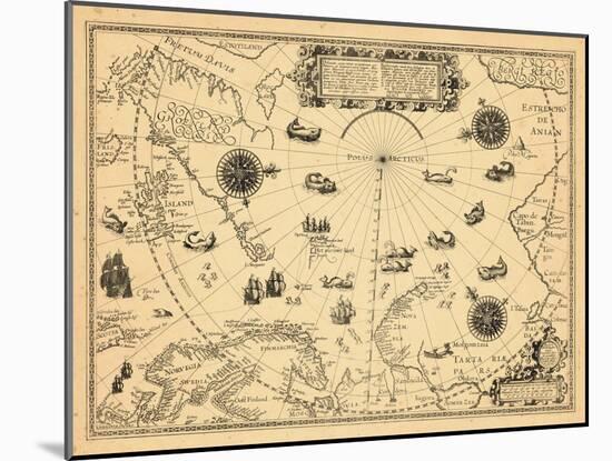 1598, Greenland, Finland, Iceland, Norway, Russia, Sweden, North Pole, Arctic Ocean-null-Mounted Giclee Print