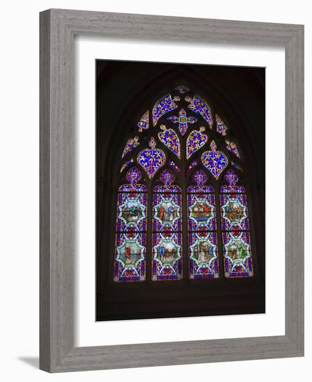 15th Century Stained Glass Window in the Cathedrale St-Corentin, Southern Finistere, France-Amanda Hall-Framed Photographic Print