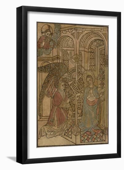 15th Century Woodcut of the Annunciation-null-Framed Giclee Print