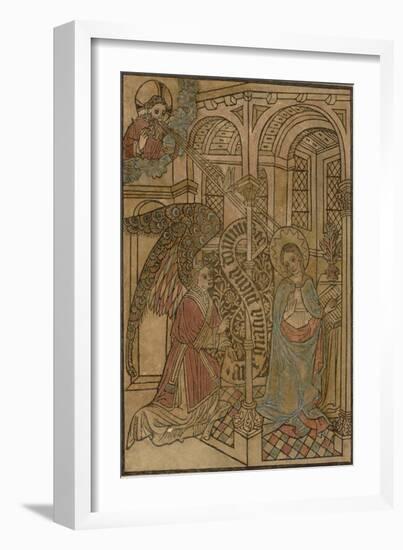 15th Century Woodcut of the Annunciation-null-Framed Giclee Print