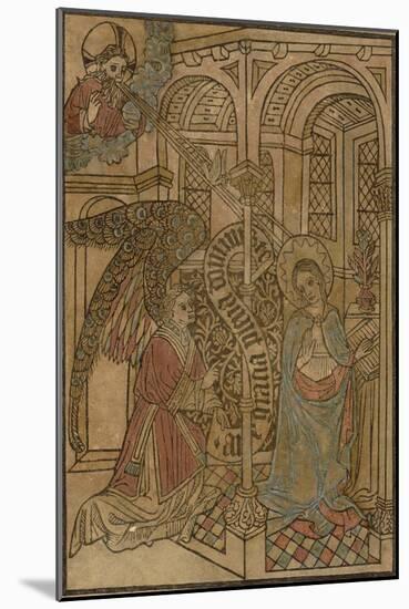 15th Century Woodcut of the Annunciation-null-Mounted Giclee Print