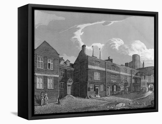 16-17th C. London Street-null-Framed Stretched Canvas