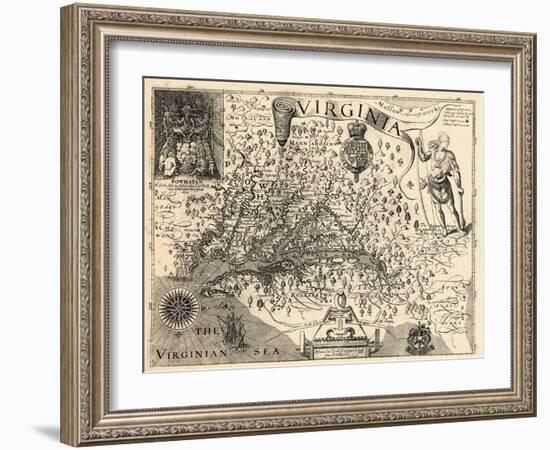 1606, Virginia and Jamestown Described by Captain John Smith, Virginia-null-Framed Giclee Print