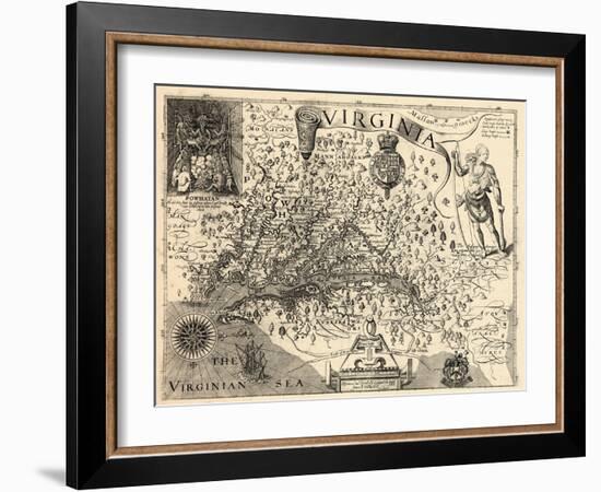 1606, Virginia and Jamestown Described by Captain John Smith, Virginia-null-Framed Giclee Print