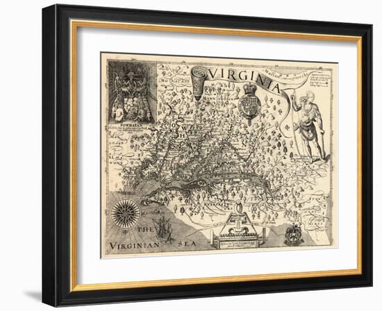 1606, Virginia and Jamestown Described by Captain John Smith, Virginia-null-Framed Giclee Print