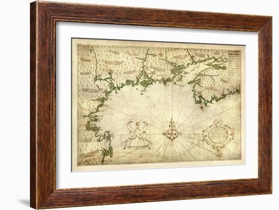 1607, Nova Scotia, Maine, Massachusetts, New Hampshire, North America, Cape Cod to Nova Scotia-null-Framed Giclee Print