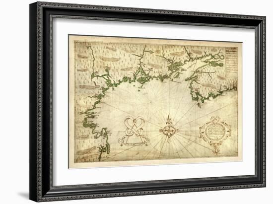 1607, Nova Scotia, Maine, Massachusetts, New Hampshire, North America, Cape Cod to Nova Scotia-null-Framed Giclee Print