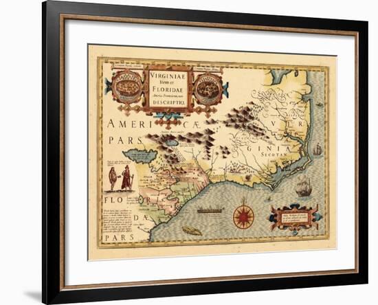 1619, South Carolina, North Carolina, Florida, Georgia, Virginia-null-Framed Giclee Print