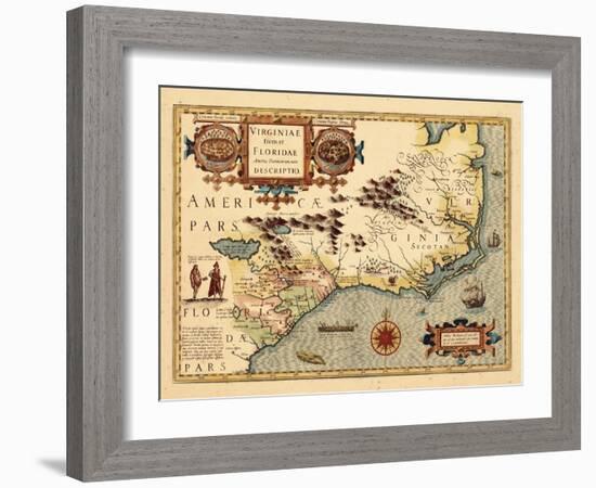 1619, South Carolina, North Carolina, Florida, Georgia, Virginia-null-Framed Giclee Print