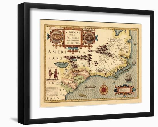 1619, South Carolina, North Carolina, Florida, Georgia, Virginia-null-Framed Giclee Print