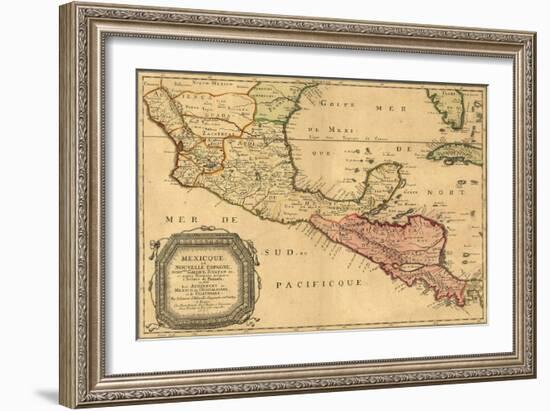 1656 Map of Central America and Mexico, Showing Many Modern Place Names and Boundaries-null-Framed Art Print