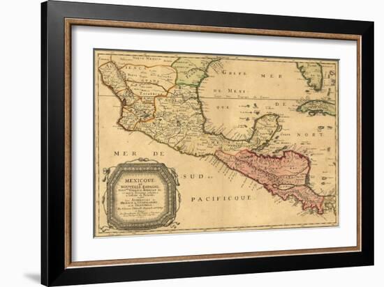 1656 Map of Central America and Mexico, Showing Many Modern Place Names and Boundaries-null-Framed Art Print