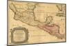 1656 Map of Central America and Mexico, Showing Many Modern Place Names and Boundaries-null-Mounted Art Print