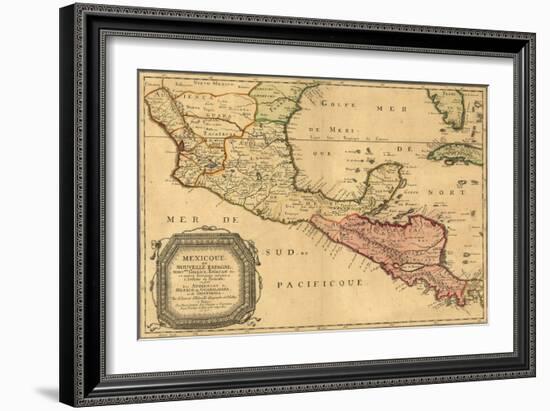 1656 Map of Central America and Mexico, Showing Many Modern Place Names and Boundaries-null-Framed Art Print