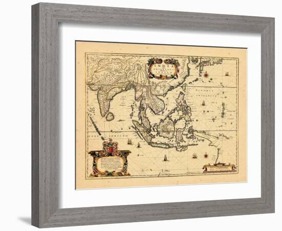 1658, Cambodia, India, Laos, Maldives, Philippines-null-Framed Giclee Print