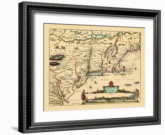 1684, Connecticut, Maine, Massachusetts, New Hampshire, New Jersey, New York, Rhode Island, Vermont-null-Framed Giclee Print