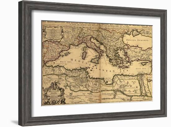 1685 Map of the Mediterranean Sea and Coastal Lands-null-Framed Art Print