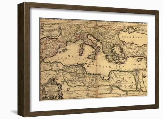 1685 Map of the Mediterranean Sea and Coastal Lands-null-Framed Art Print