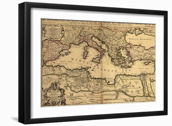 1685 Map of the Mediterranean Sea and Coastal Lands-null-Framed Art Print