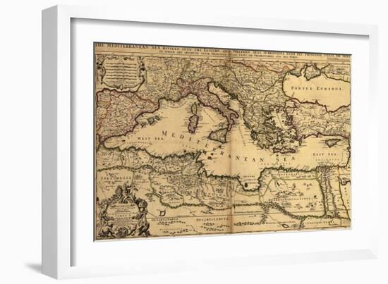 1685 Map of the Mediterranean Sea and Coastal Lands-null-Framed Art Print