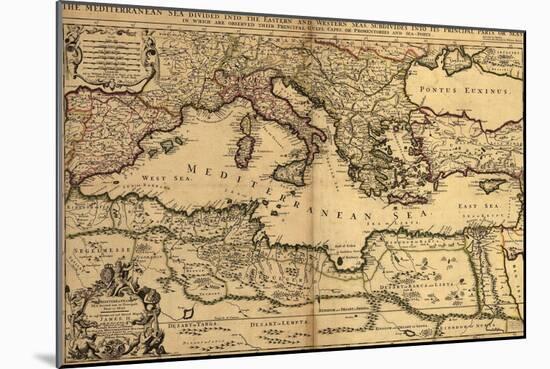 1685 Map of the Mediterranean Sea and Coastal Lands-null-Mounted Art Print