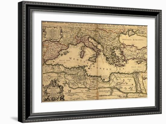 1685 Map of the Mediterranean Sea and Coastal Lands-null-Framed Art Print