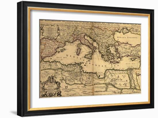 1685 Map of the Mediterranean Sea and Coastal Lands-null-Framed Art Print
