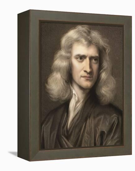 1689 Sir Isaac Newton Portrait Young-Paul Stewart-Framed Premier Image Canvas