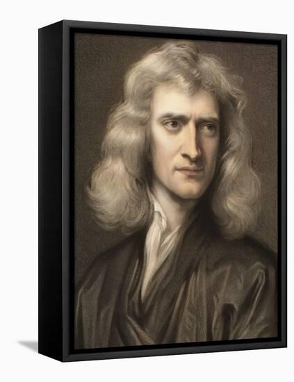 1689 Sir Isaac Newton Portrait Young-Paul Stewart-Framed Premier Image Canvas