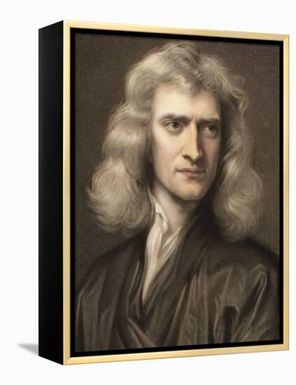 1689 Sir Isaac Newton Portrait Young-Paul Stewart-Framed Premier Image Canvas