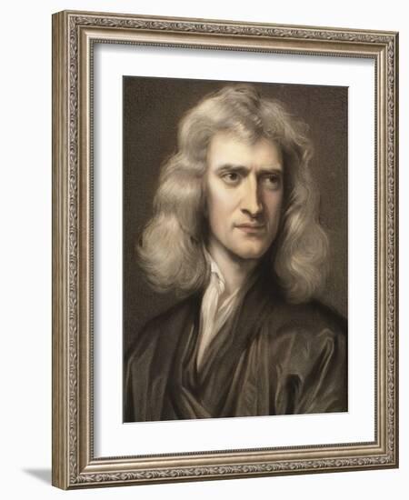 1689 Sir Isaac Newton Portrait Young-Paul Stewart-Framed Photographic Print