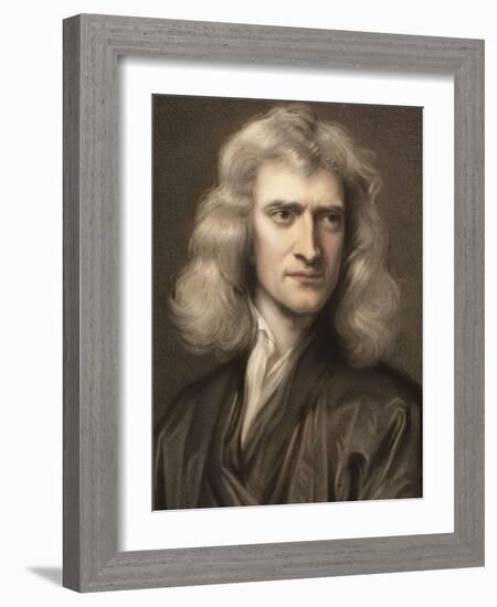 1689 Sir Isaac Newton Portrait Young-Paul Stewart-Framed Photographic Print