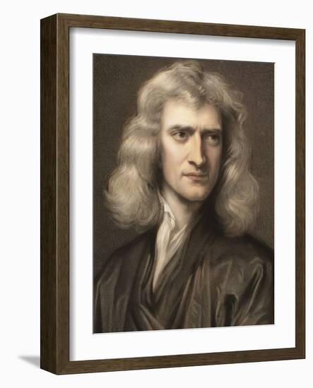 1689 Sir Isaac Newton Portrait Young-Paul Stewart-Framed Photographic Print