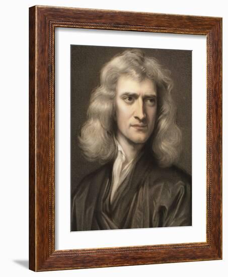 1689 Sir Isaac Newton Portrait Young-Paul Stewart-Framed Photographic Print