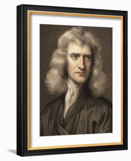 1689 Sir Isaac Newton Portrait Young-Paul Stewart-Framed Photographic Print