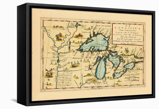 1696, Illinois, Indiana, Michigan, Minnesota, New York, Ohio, Ontario, Pennsylvania, Wisconsin-null-Framed Premier Image Canvas