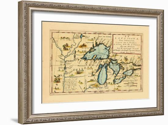 1696, Illinois, Indiana, Michigan, Minnesota, New York, Ohio, Ontario, Pennsylvania, Wisconsin-null-Framed Giclee Print