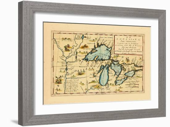 1696, Illinois, Indiana, Michigan, Minnesota, New York, Ohio, Ontario, Pennsylvania, Wisconsin-null-Framed Giclee Print