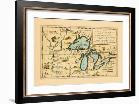 1696, Illinois, Indiana, Michigan, Minnesota, New York, Ohio, Ontario, Pennsylvania, Wisconsin-null-Framed Giclee Print