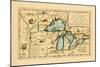 1696, Illinois, Indiana, Michigan, Minnesota, New York, Ohio, Ontario, Pennsylvania, Wisconsin-null-Mounted Giclee Print