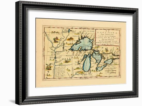 1696, Illinois, Indiana, Michigan, Minnesota, New York, Ohio, Ontario, Pennsylvania, Wisconsin-null-Framed Giclee Print