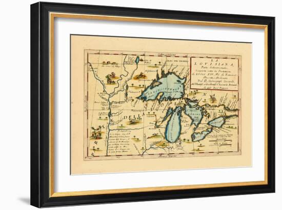 1696, Illinois, Indiana, Michigan, Minnesota, New York, Ohio, Ontario, Pennsylvania, Wisconsin-null-Framed Giclee Print