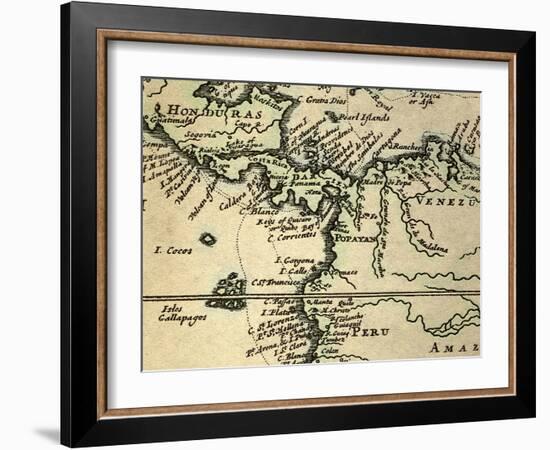 1698 W. Dampier Pirate Naturalist Map-Paul Stewart-Framed Photographic Print