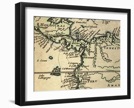 1698 W. Dampier Pirate Naturalist Map-Paul Stewart-Framed Photographic Print