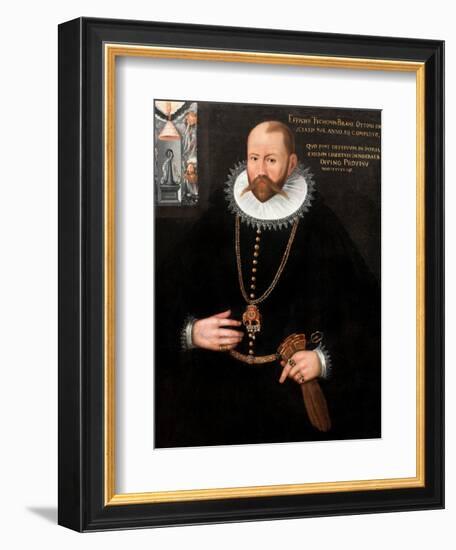 16th century Danish history artwork of Tycho Brahe, a renowned astronomer-Vernon Lewis Gallery-Framed Art Print