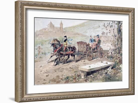 16th Century Horse Drawn Open Carriage, 1886-Armand Jean Heins-Framed Giclee Print