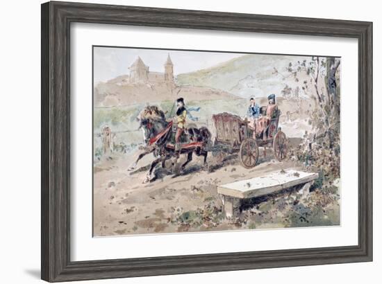 16th Century Horse Drawn Open Carriage, 1886-Armand Jean Heins-Framed Giclee Print